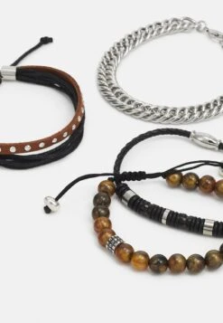 Pier One 4 PACK - Armband - Silver-coloured -Herrenbekleidung Rabatte 160a55536e024fbc8ff5de3525191522