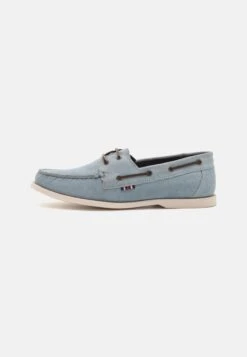 Pier One LEATHER UNISEX - Bootsschuh - Light Blue