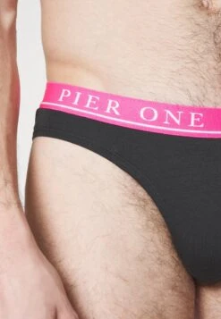 Pier One BRANDED WAISTBAND BRIEFS 3 PACK - Slip - Black -Herrenbekleidung Rabatte 5e810e5c70554e669daddd4114c5752f