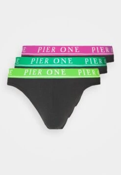 Pier One BRANDED WAISTBAND BRIEFS 3 PACK - Slip - Black -Herrenbekleidung Rabatte 68332279d8a640caac60267b6cd7c785