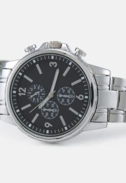 Pier One UNISEX - Uhr - Silver-coloured/black -Herrenbekleidung Rabatte 74a3ccc1c5ec4cf19b661e26058a743f