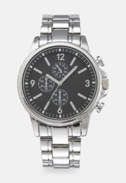 Pier One UNISEX - Uhr - Silver-coloured/black -Herrenbekleidung Rabatte 8aeb2a979ab44369a9f7a84cbc0dedd4 1