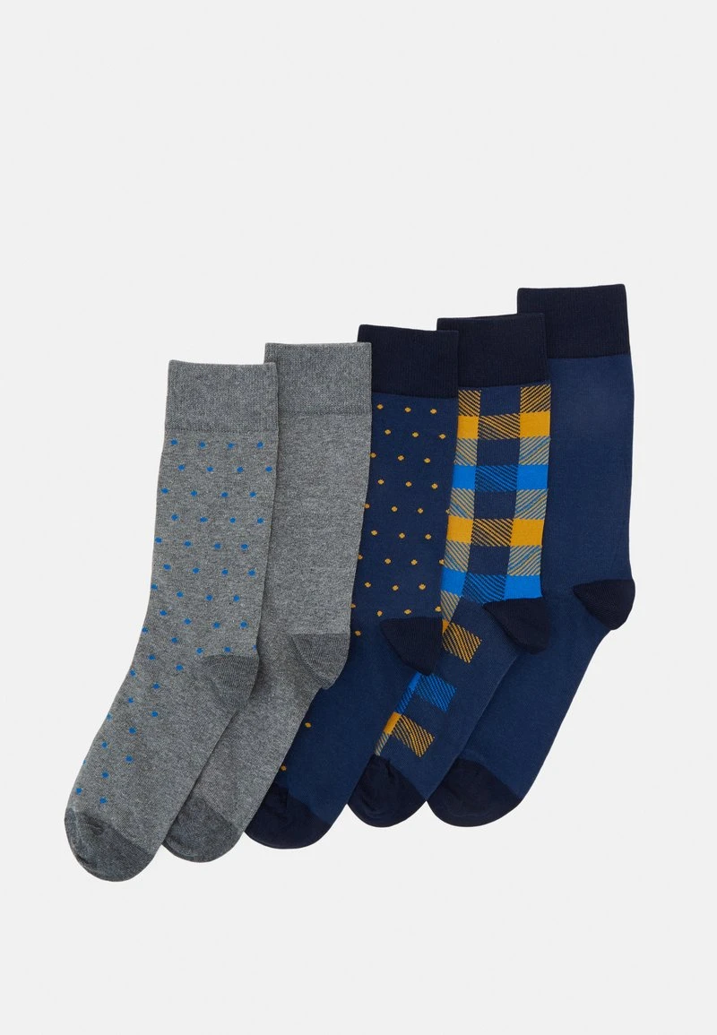 Pier One 5 PACK - Socken - Yellow/dark Blue/grey 3 Pier One 5 PACK - Socken - Yellow/dark Blue/grey
