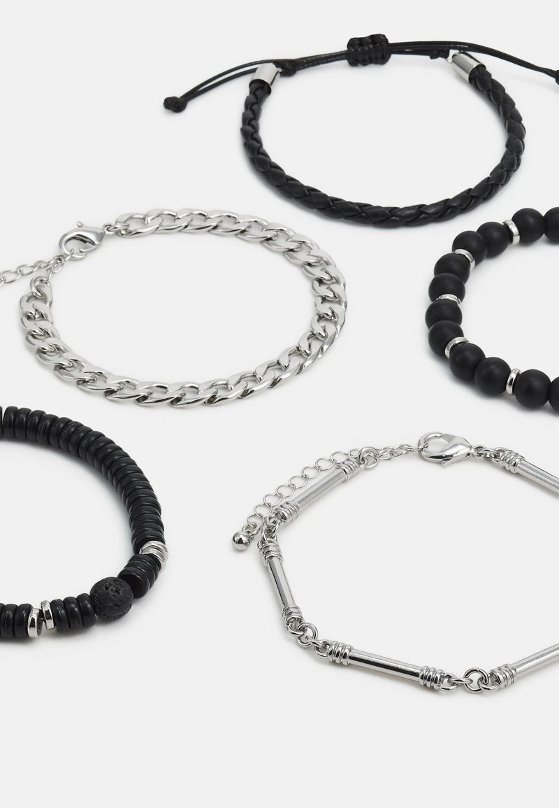 Pier One 5 PACK - Armband - Silver-coloured, Black 5 Pier One 5 PACK - Armband - Silver-coloured, Black – Bild 3