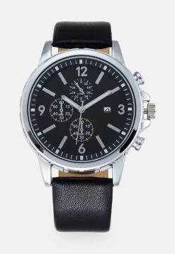 Pier One Uhr - Black/silver-coloured -Herrenbekleidung Rabatte e82b9088d16947b1aec20bc8526455b7 1